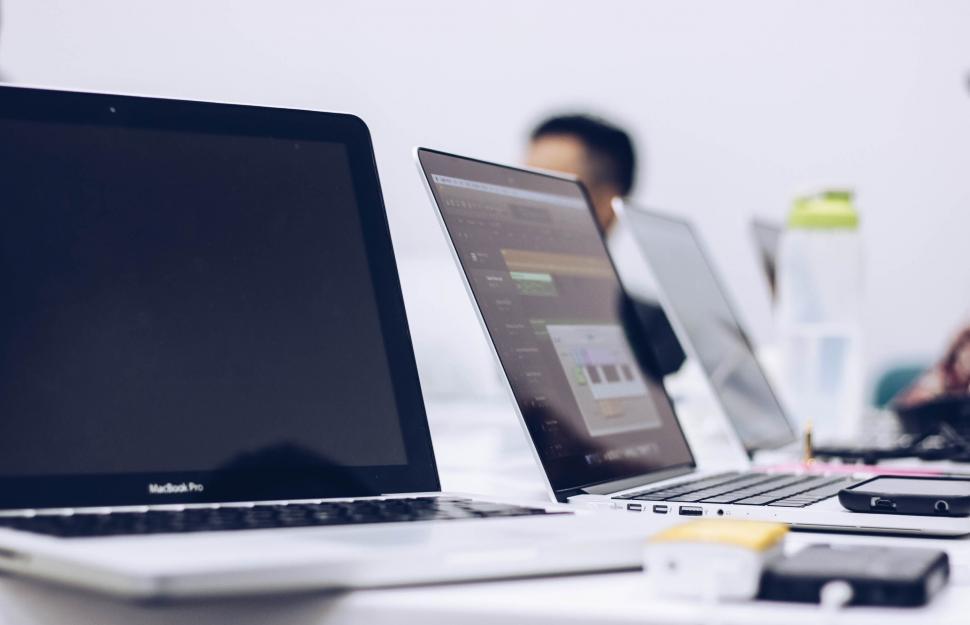 Free Image of Laptops on a modern workspace desk 