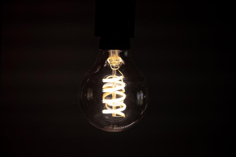 Free Image of Glowing filament of a vintage style light bulb 
