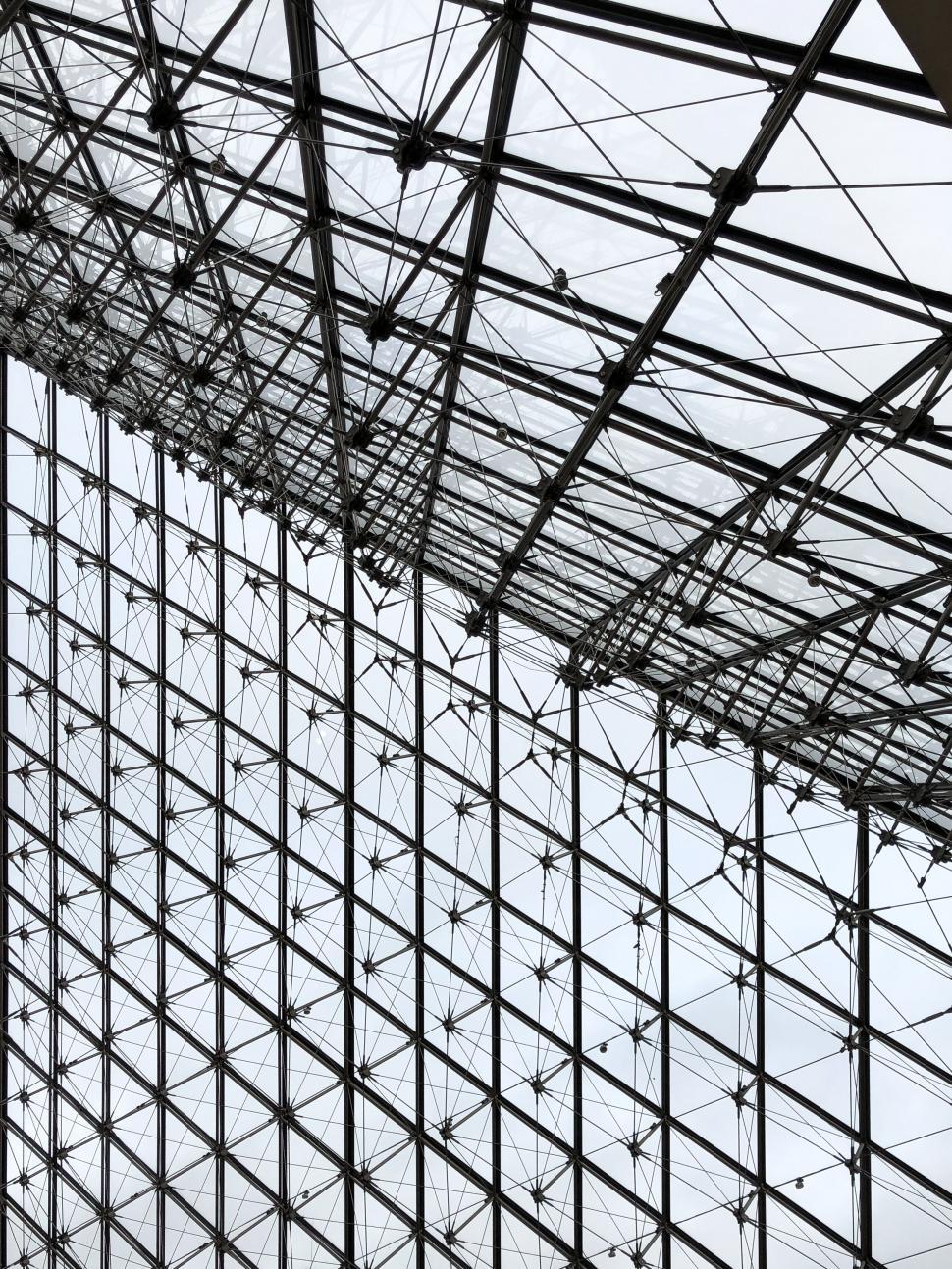 Free Image of Geometric steel dome structure against sky 