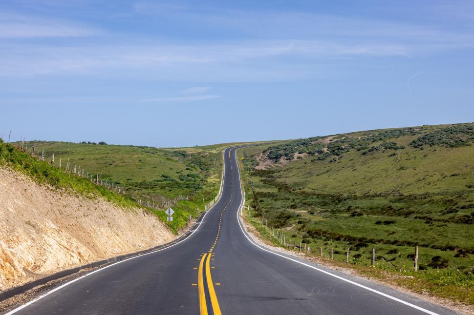 Free Image of Open road in countryside hills 