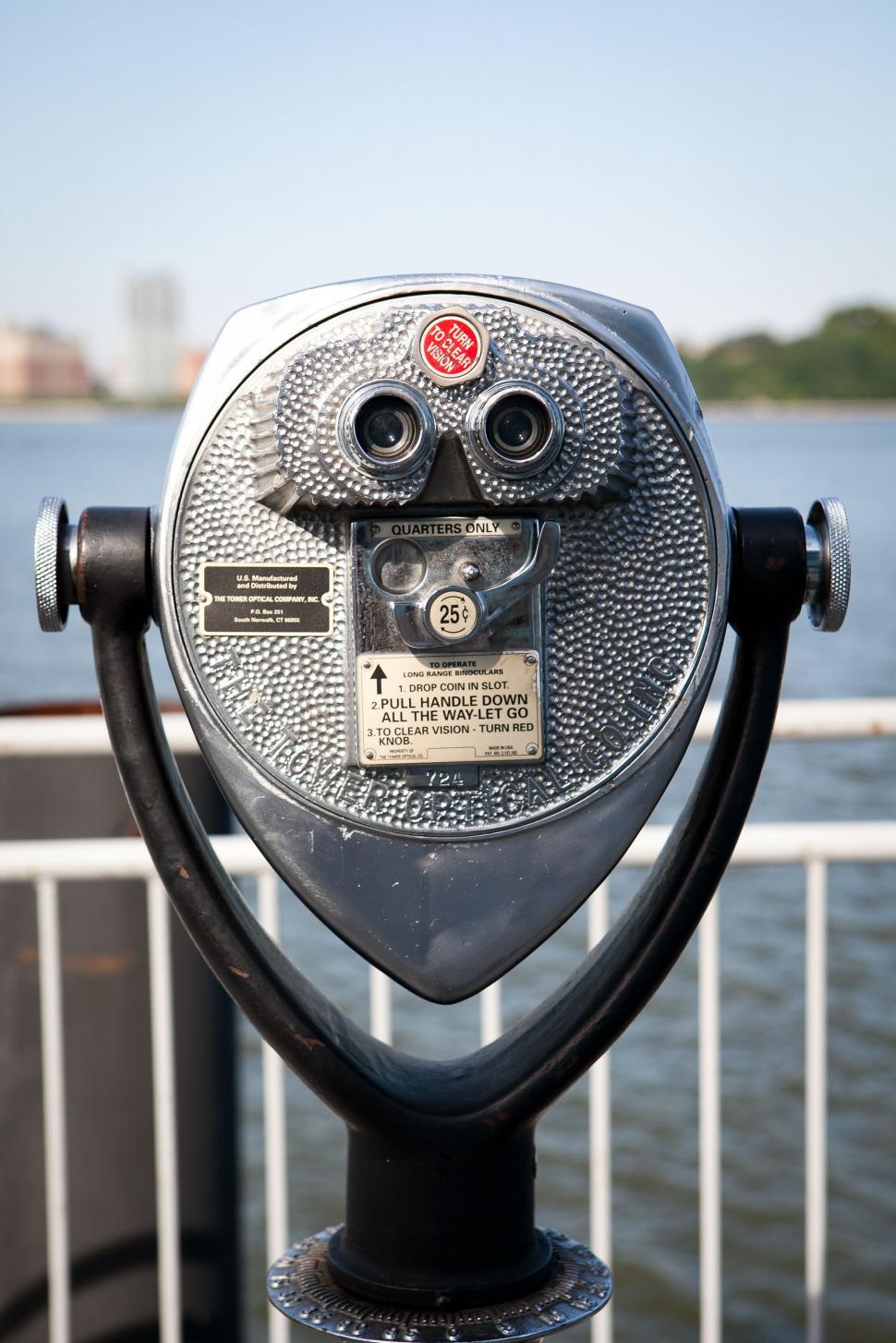 Free Image of Vintage coin-operated binoculars by the water 
