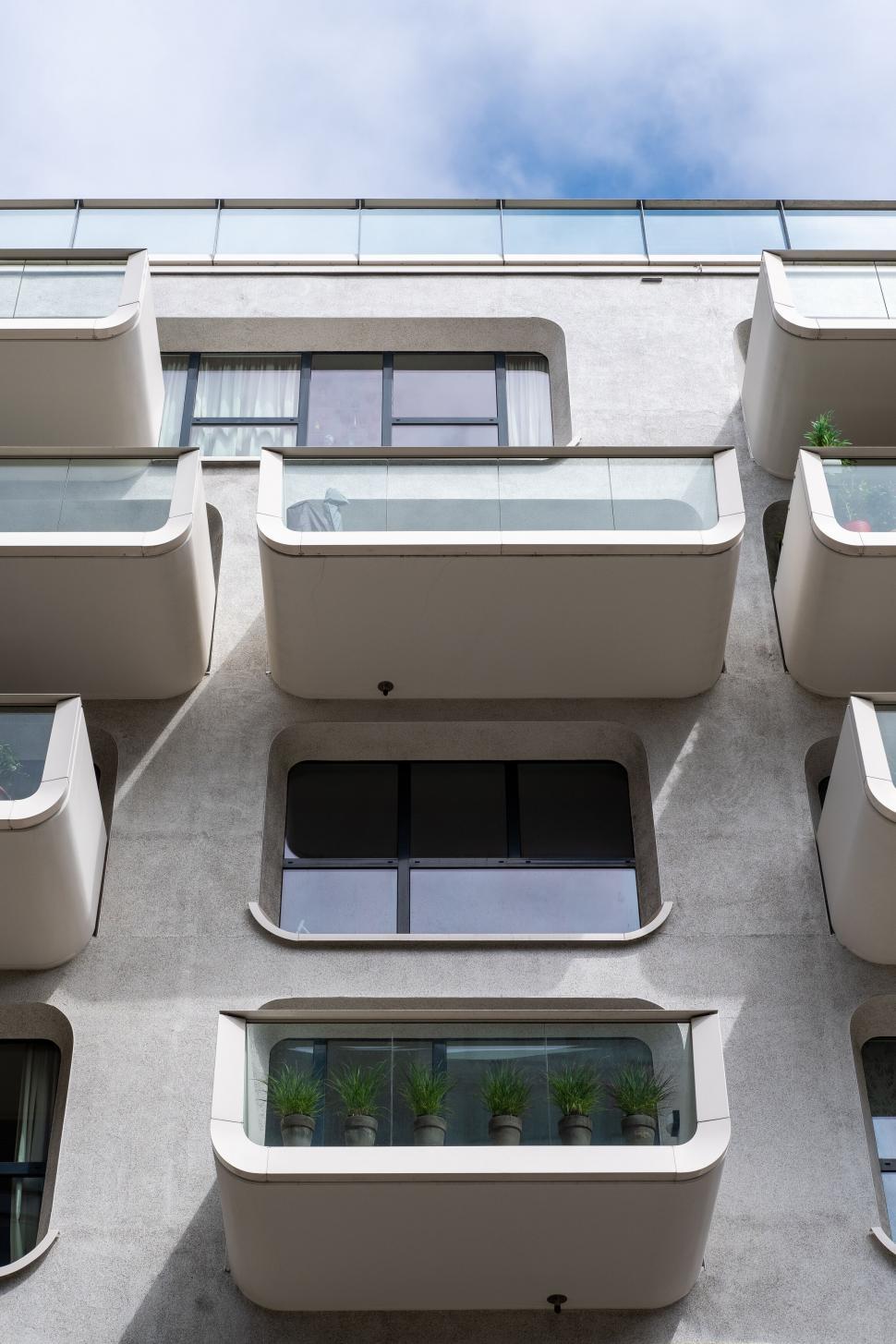 Free Image of Modern architecture with curved balconies 