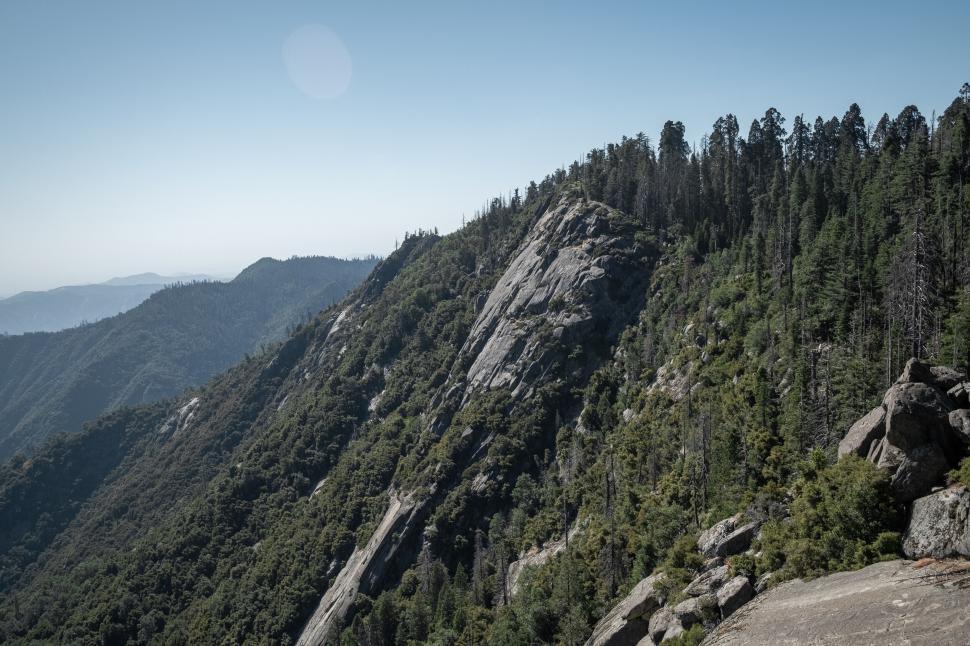 Free Image of Mountain landscape with rugged peaks 