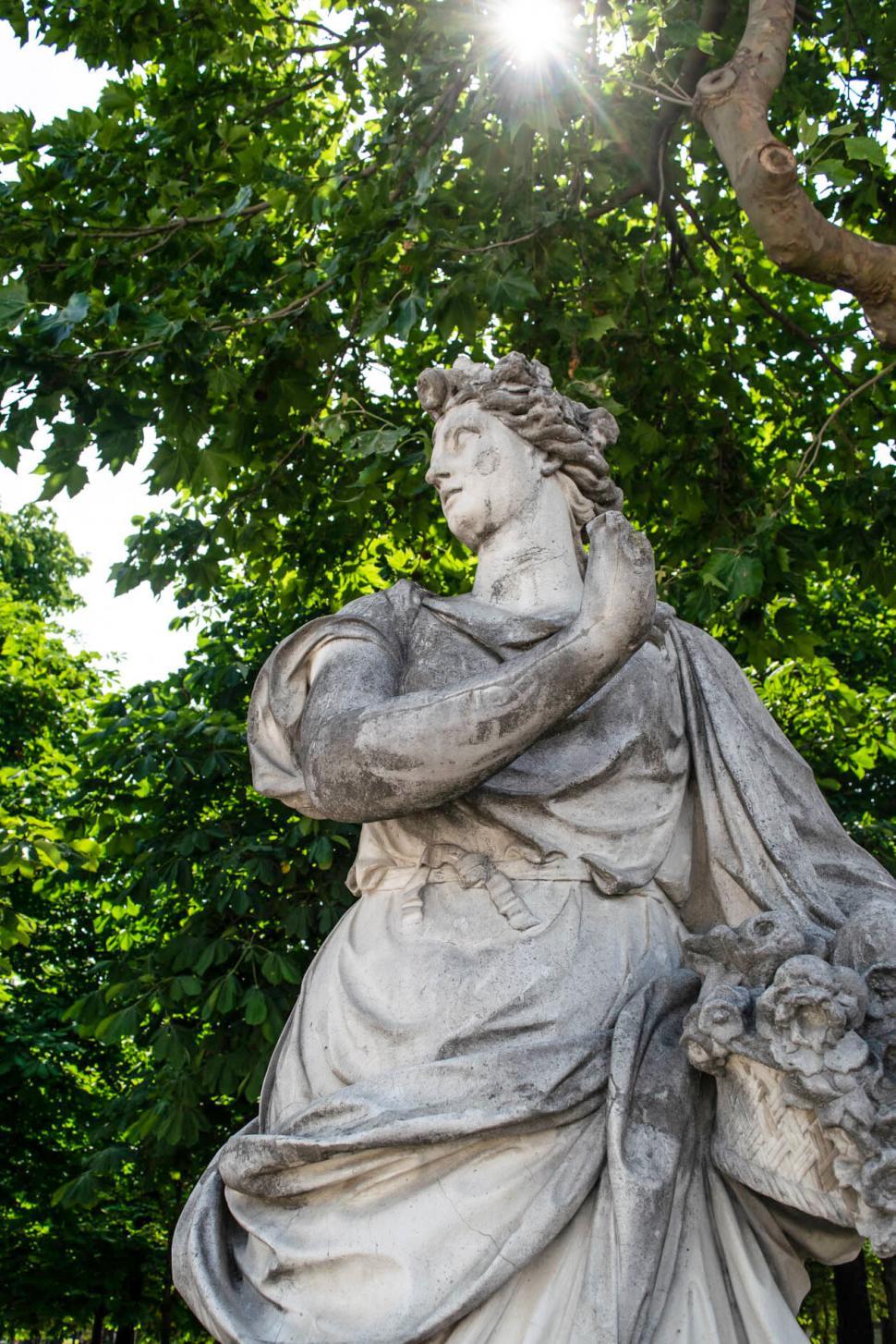 Free Image of Statue in a sunlit summer garden 