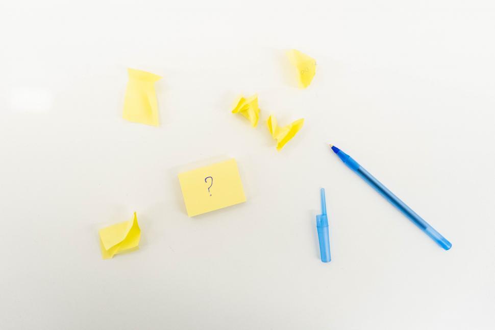 Free Image of Creative conceptual question mark with notes 