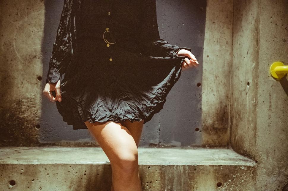 Free Image of Close-up of a dramatic black fabric twirl 