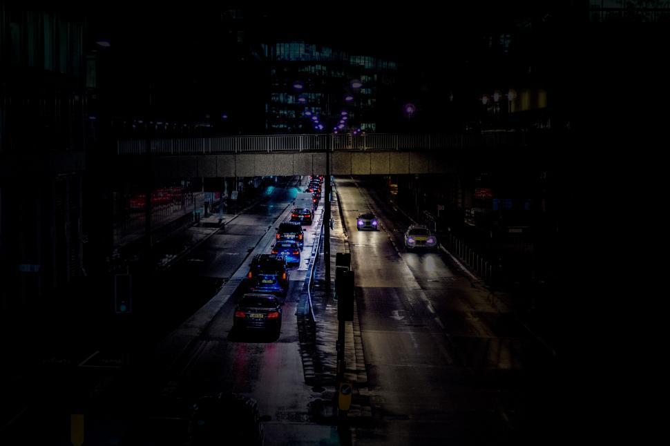 Free Image of Night cityscape with vivid traffic trails 