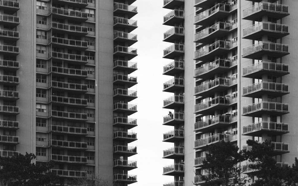 Free Image of Architectural pattern of apartment balconies 