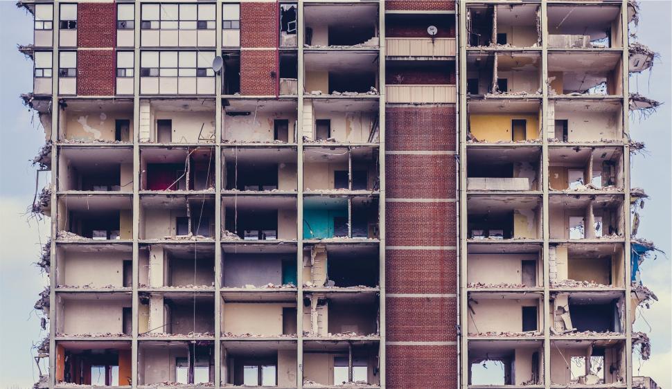 Free Image of Demolished high-rise building facade 