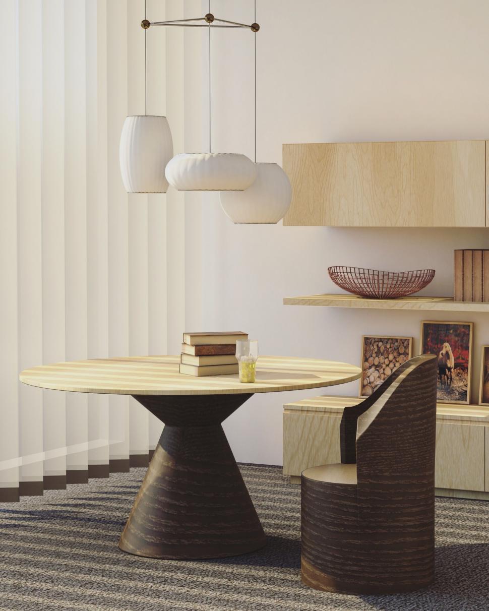 Free Image of Modern dining room with stylish furniture 