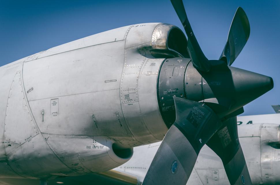 Free Image of Close-up of airplane propeller engine 