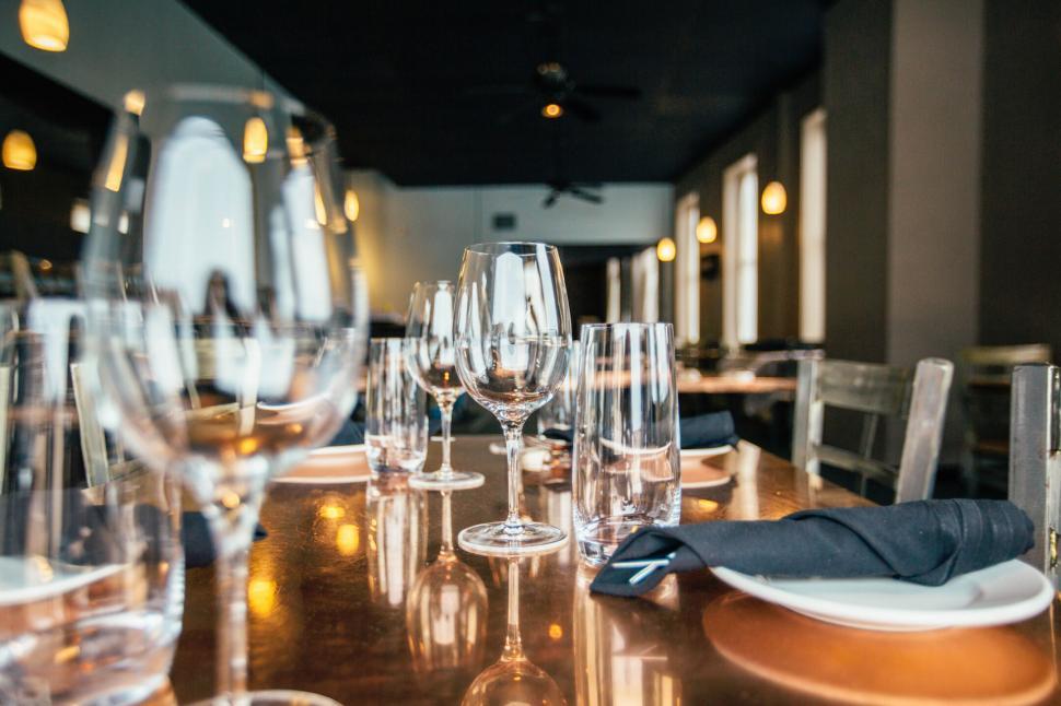 Free Image of Elegant table setting in a modern restaurant 
