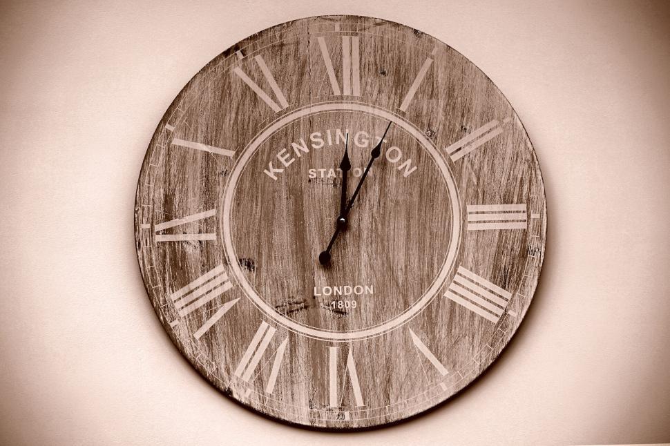 Free Image of Vintage Kensington Station Clock on Wall 