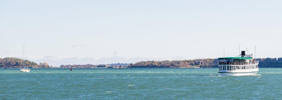 Free Image of Passenger ferry on a windy sea journey 