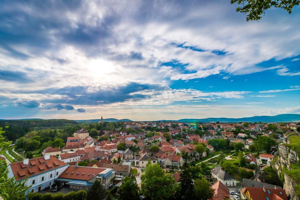 Free Image of Aerial View of Small Mountain Town 
