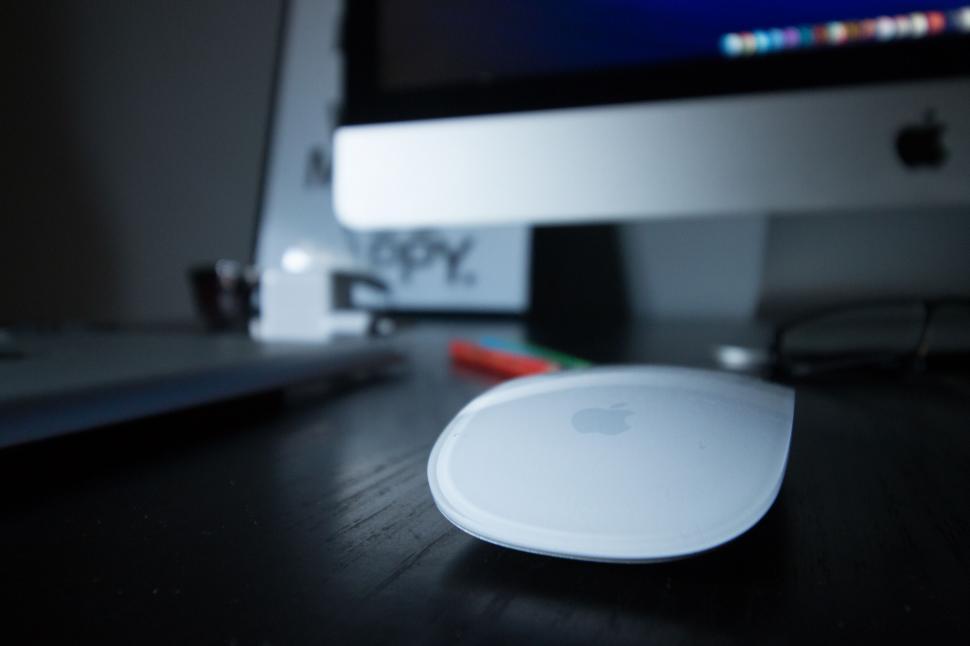 Free Image of Computer Monitor on Wooden Desk 