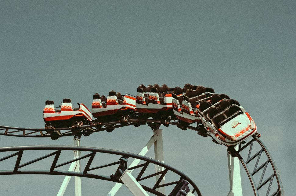 Free Image of Rollercoaster in motion with excitement 