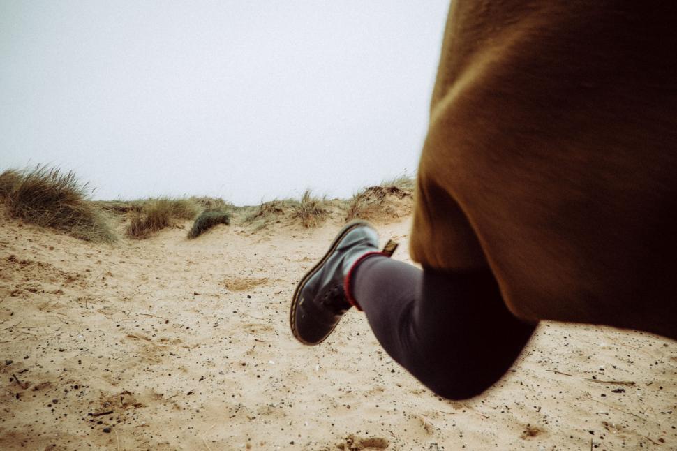 Free Image of Horseback rider on sandy beach path 
