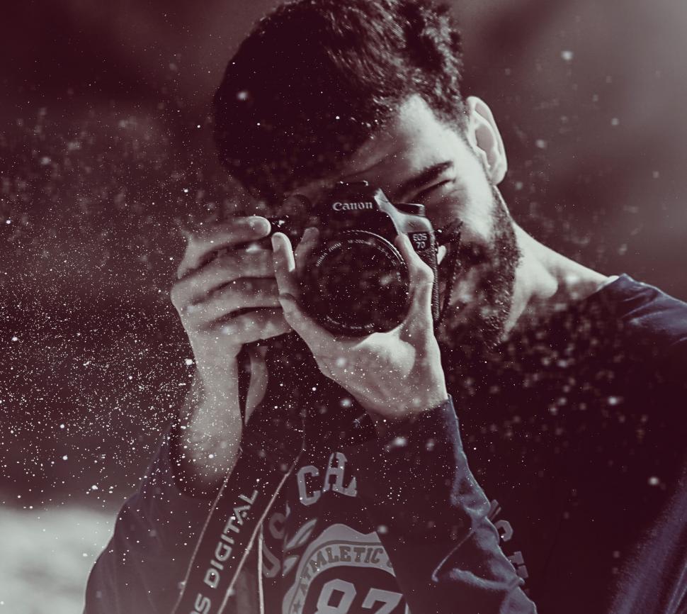 Free Image of Silhouette of a person in snowy weather 