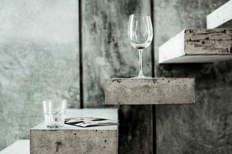 Free Image of Minimalistic display of glassware on concrete 