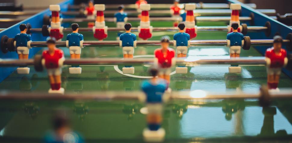 Free Image of Table soccer game in mid play 