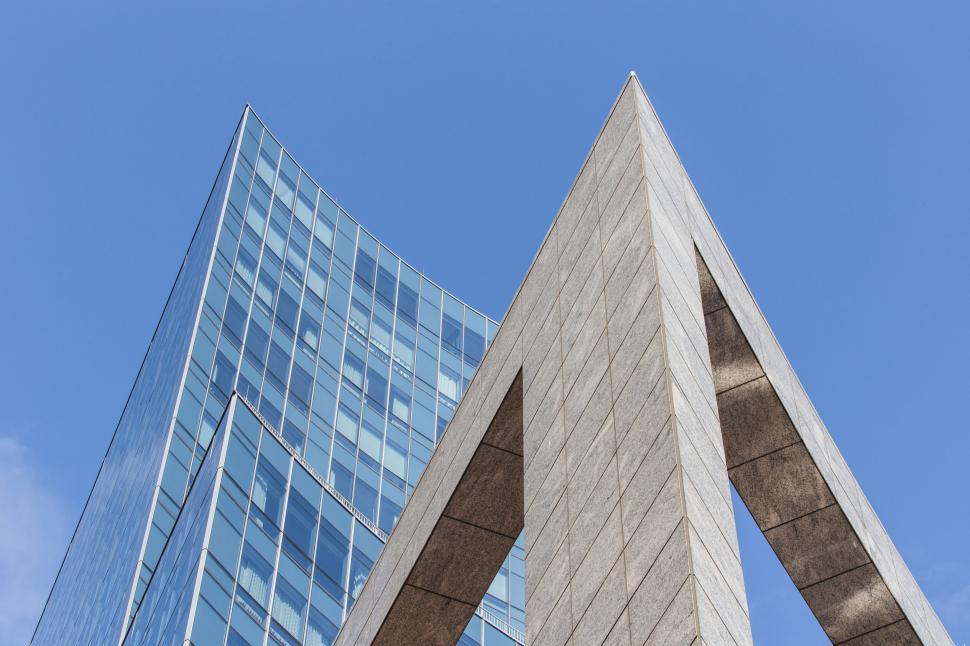 Free Image of Modern glass building with sharp angles 