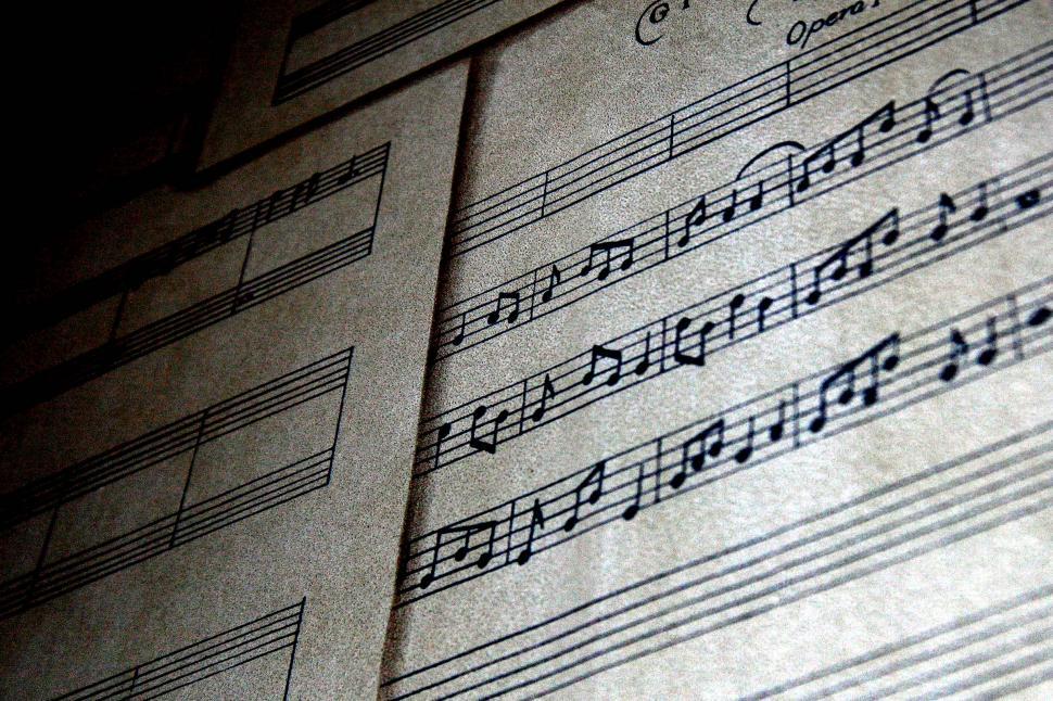 Free Image of Grainy sheet music 
