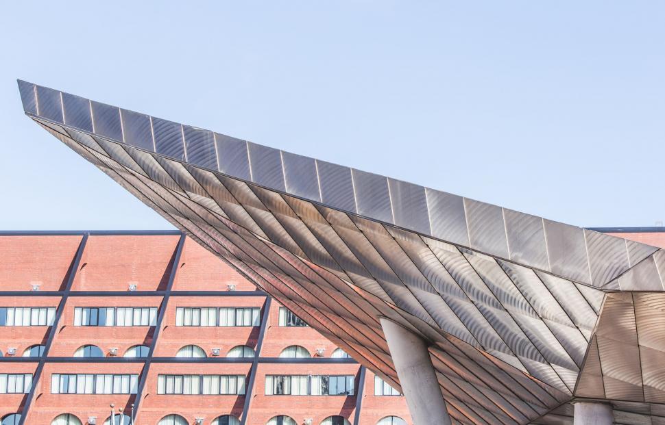Free Image of Abstract view of an architectural wing 