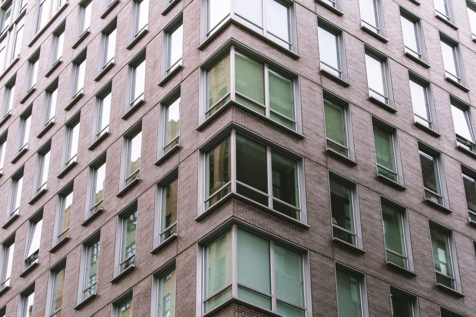 Free Image of Modern building facade with glass windows 