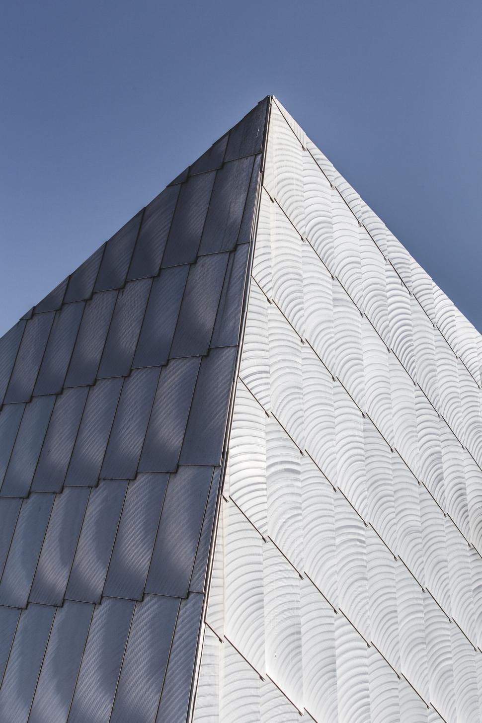 Free Image of Modern building facade with geometric texture 