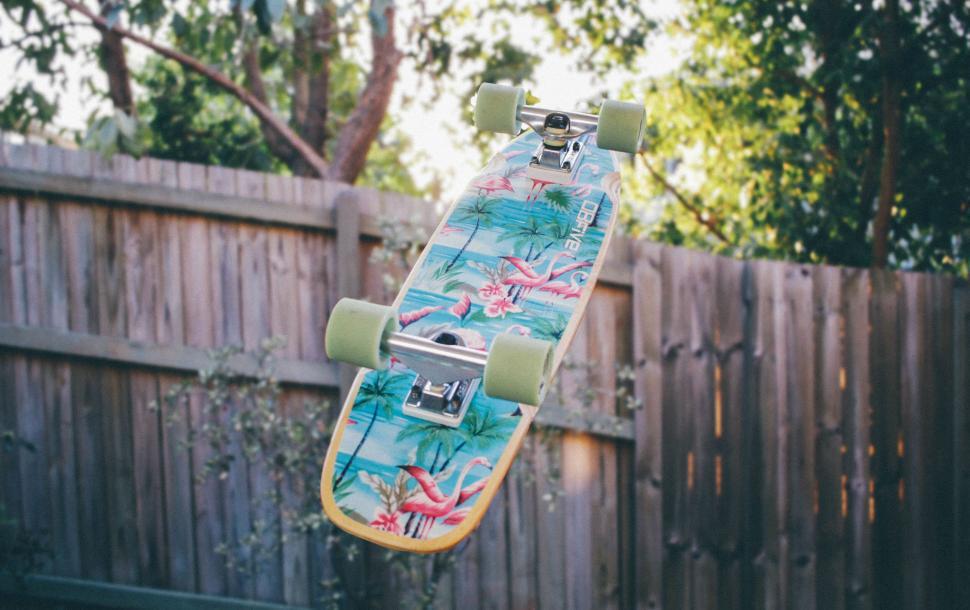 Free Image of Hovering skateboard with artistic deck 