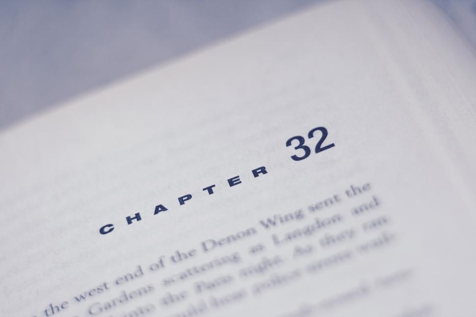 Free Image of Open book displaying chapter title 