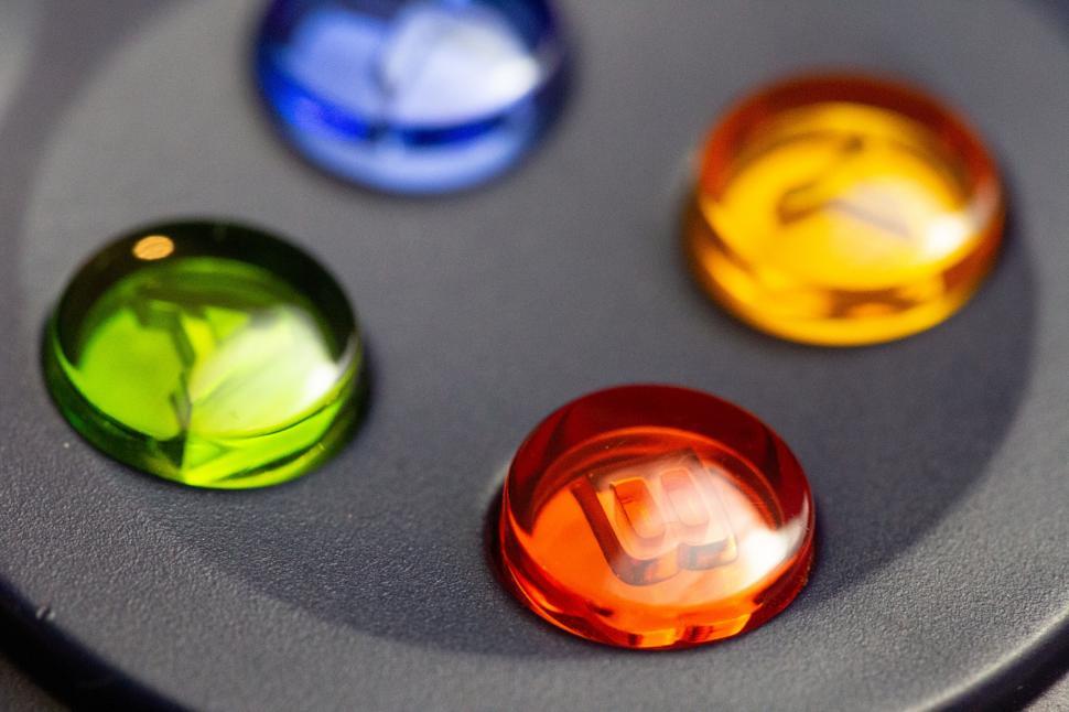Free Image of Close-up of colorful controller buttons 