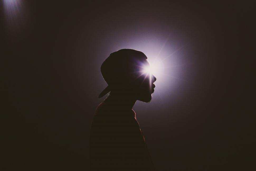 Free Image of Silhouetted person with cowboy hat 