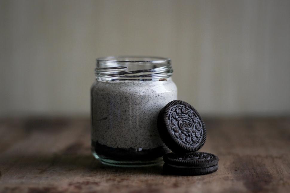 Free Image of Jar of homemade cookies and cream scrub 