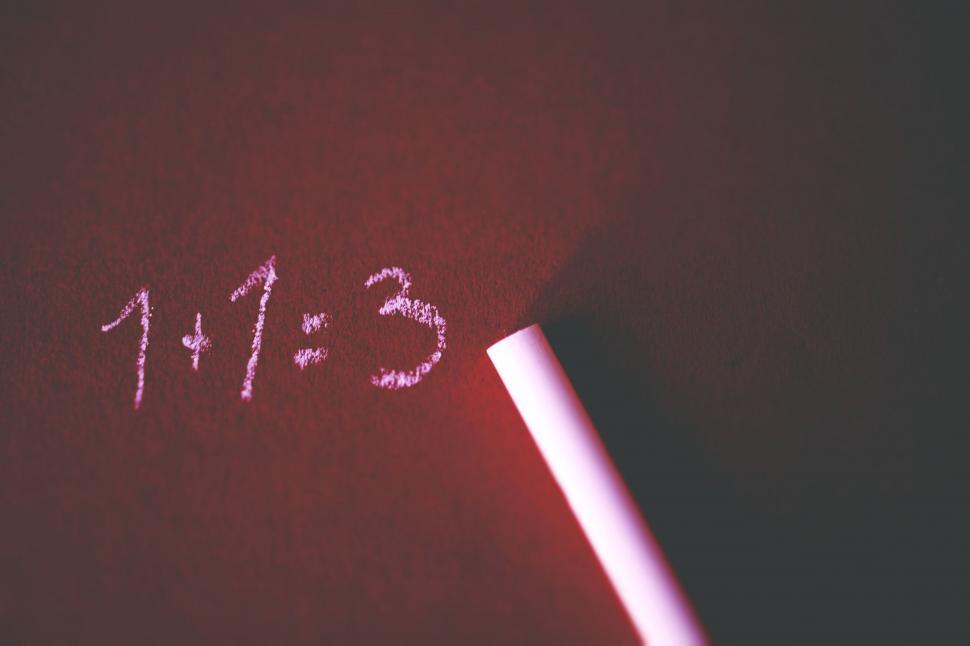 Free Image of Incorrect math equation written in pink 