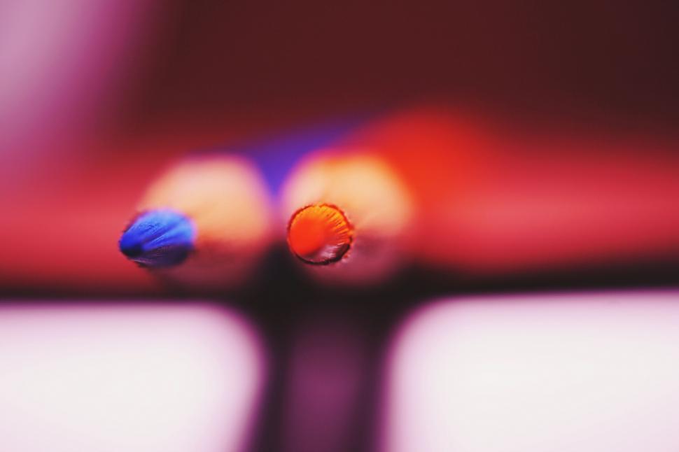 Free Image of Close-up of colored pencil tips 