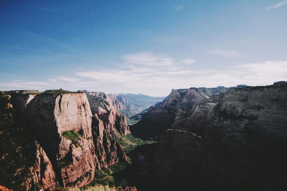 Free Image of Grand canyon landscape under dramatic skies 