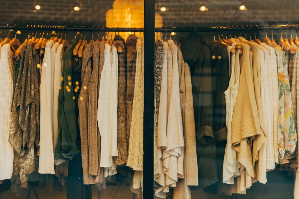 Free Image of Vintage clothing rack in boutique store 