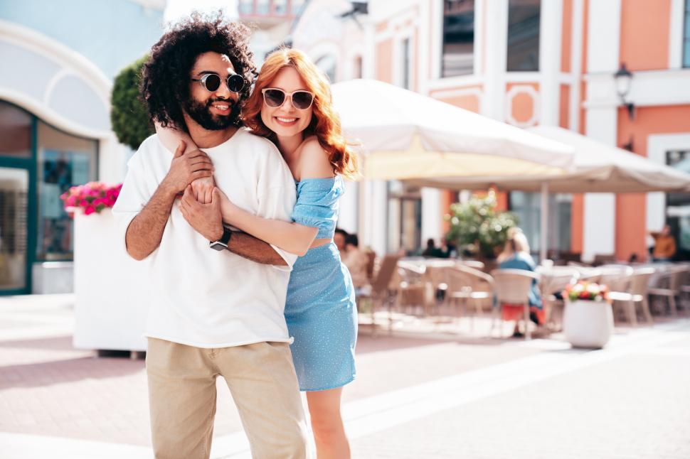 Free Image of A man and woman hugging 