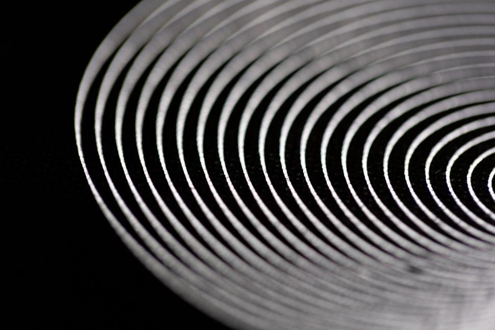 Free Image of Concentric black and white spiral pattern 