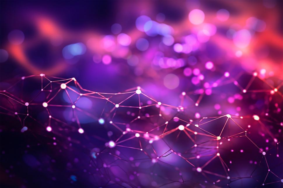 Free Image of Digital network connections with lights 
