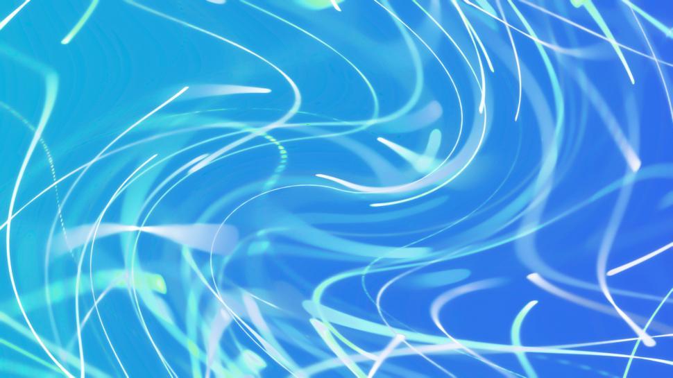 Free Image of Abstract blue light trails on dark background 
