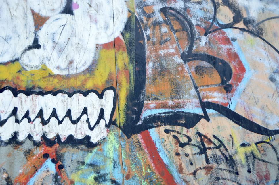 Free Image of Colorful urban graffiti wall art 