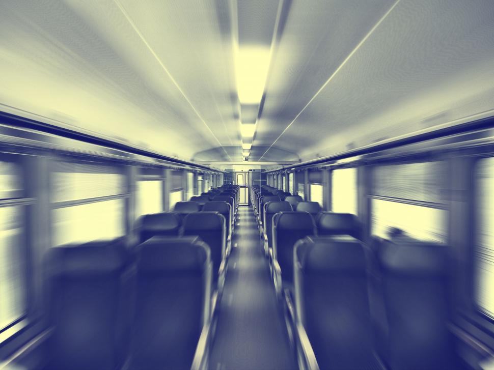 Free Image of Blur motion inside an empty train carriage 