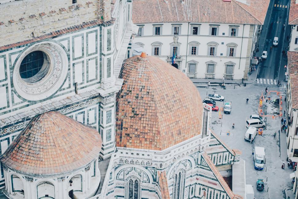Free Image of Historic cathedral domes from above 