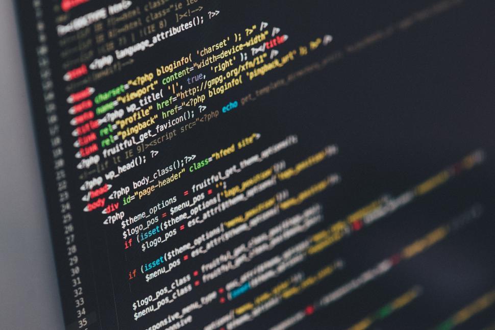 Free Image of View of a computer screen with code 