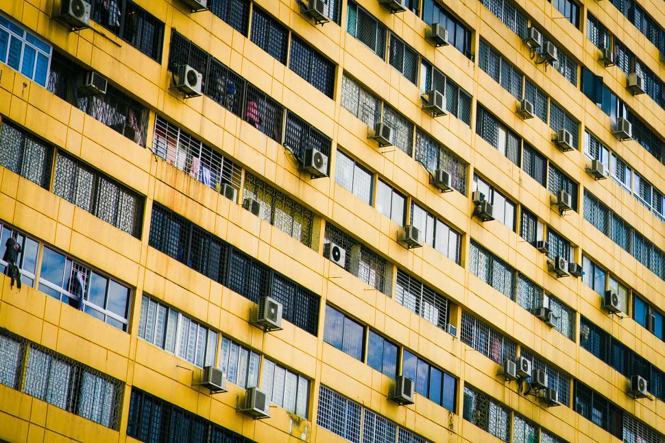 Free Image of Vivid yellow building facade 