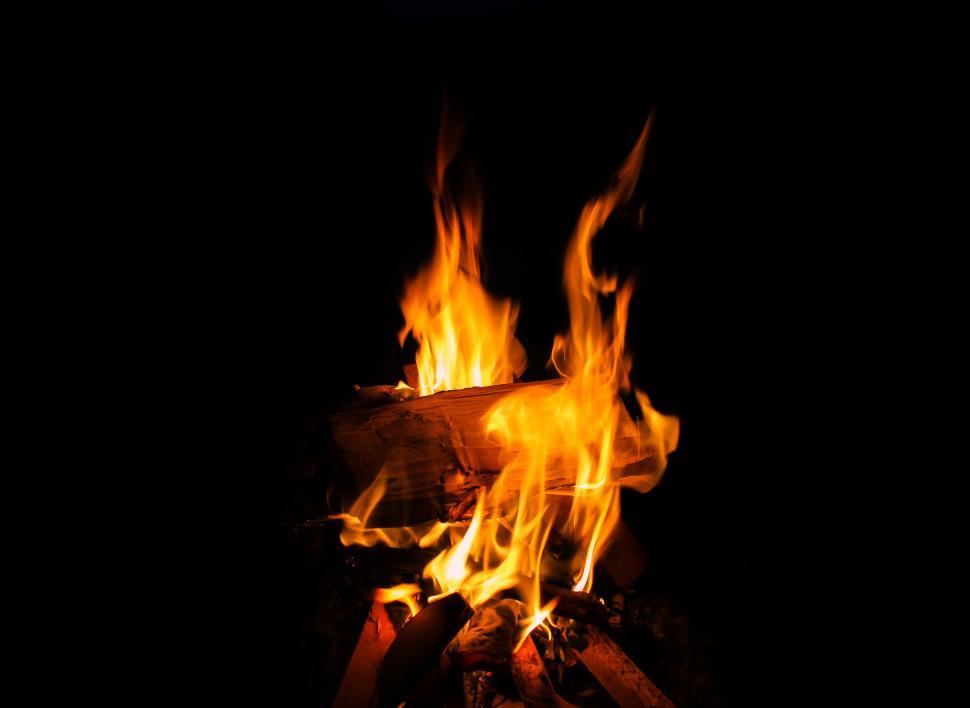 Free Image of Vibrant Bonfire in the Dark Night 
