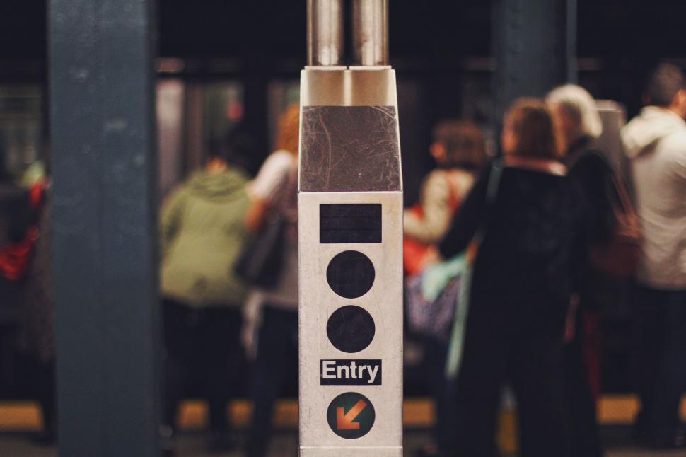 Free Image of Subway turnstile with blurred background 
